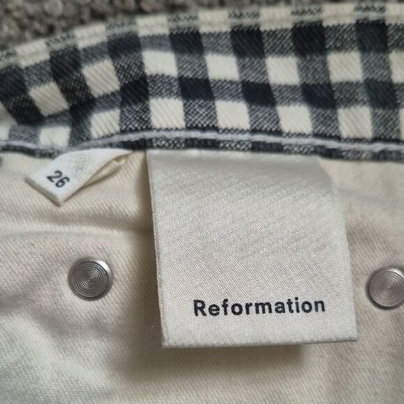Reformation Monochrome Checkered Pants - Size: 26 - Picture 3 of 8